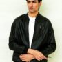 Poshaq Synthetic Rexine Bomber Jacket – Black